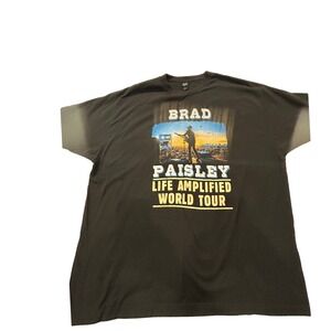 Tultex Brad Paisley Life Amplified World Tour Graphic T-Shirt XXL